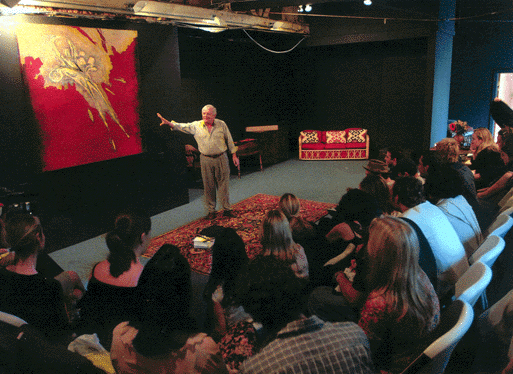 Anthony Hopkins in front of "The Departure"